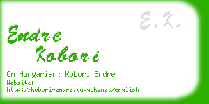 endre kobori business card